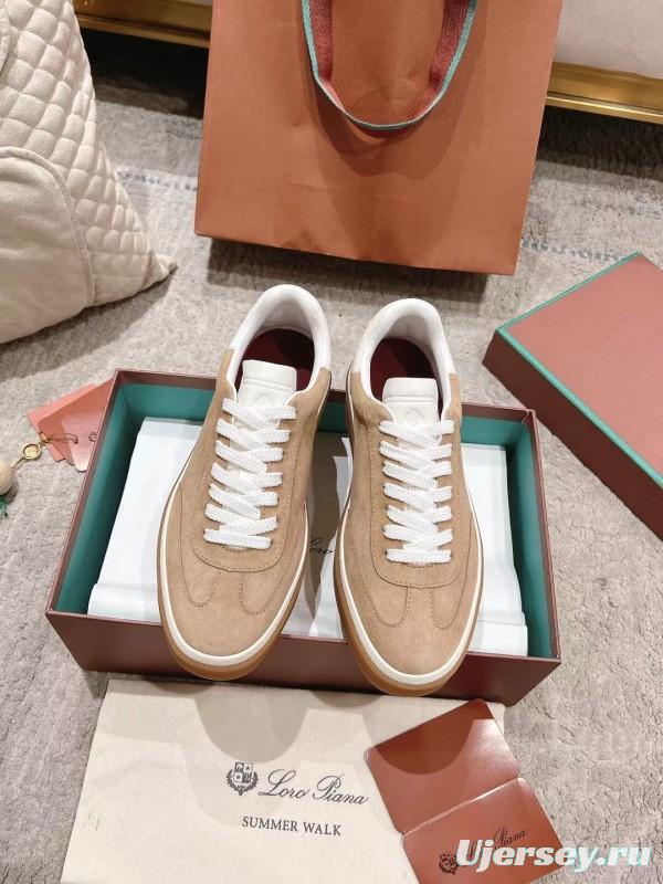 2025 Unisex Le Parmentier Beige White Soft Leather Sneakers Top Version LY00320(F)/LY00330(M)