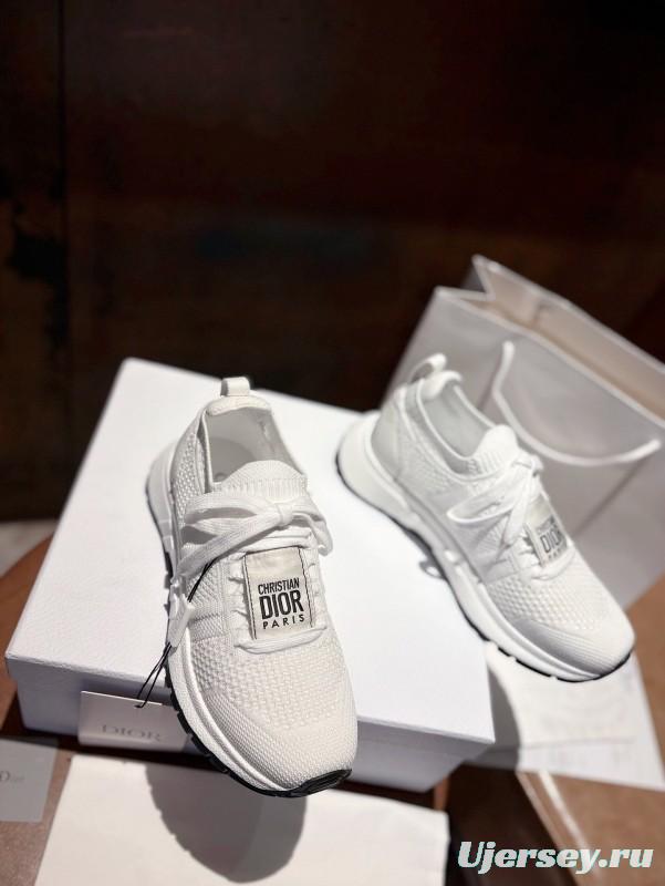 2025 Unisex Dior White Knit Mesh Sneakers LY00260