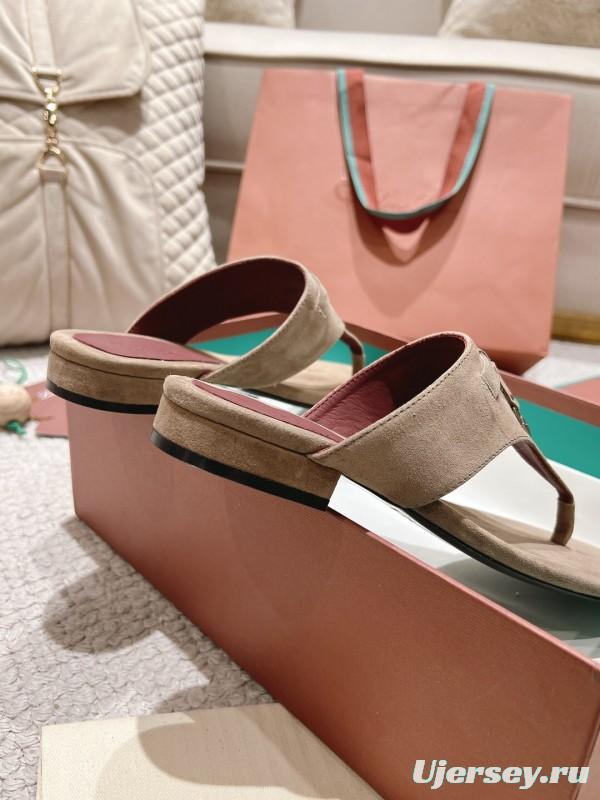 2025 LP Beige Suede Slippers LY00250