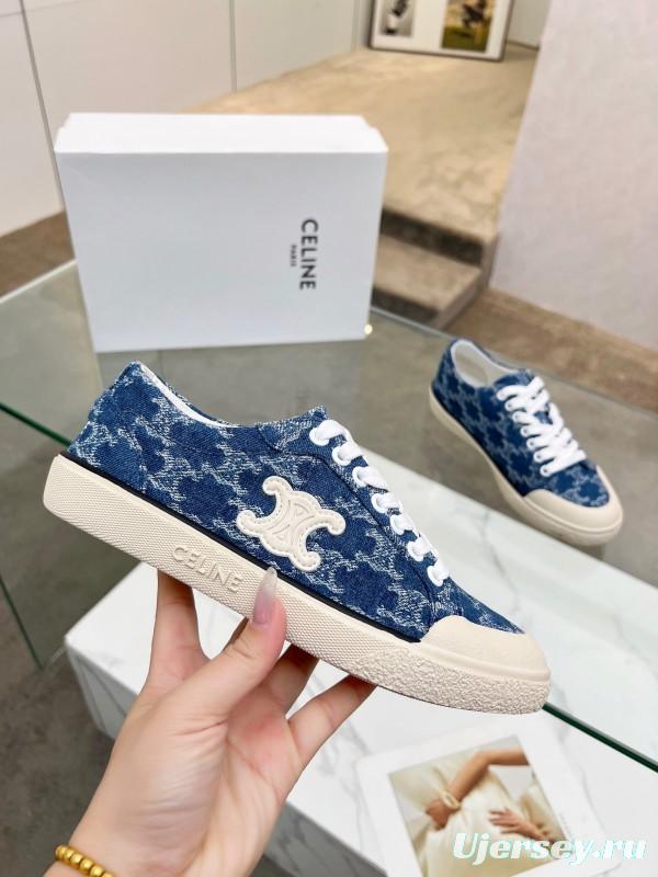 2025 Women Celine Blue Canvas Sneakers LY00210