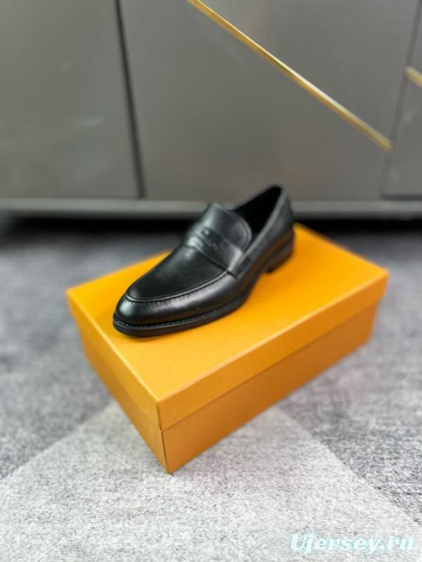 2024 Men Louis Vuitton Black Leather Formal Shoes MJ00290