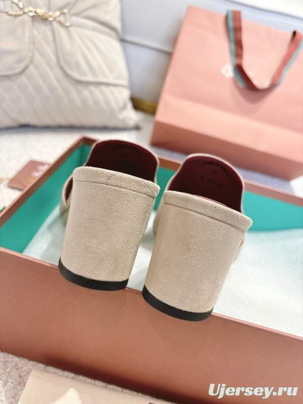 2025 Women LP Beige Suede Heels LY00390