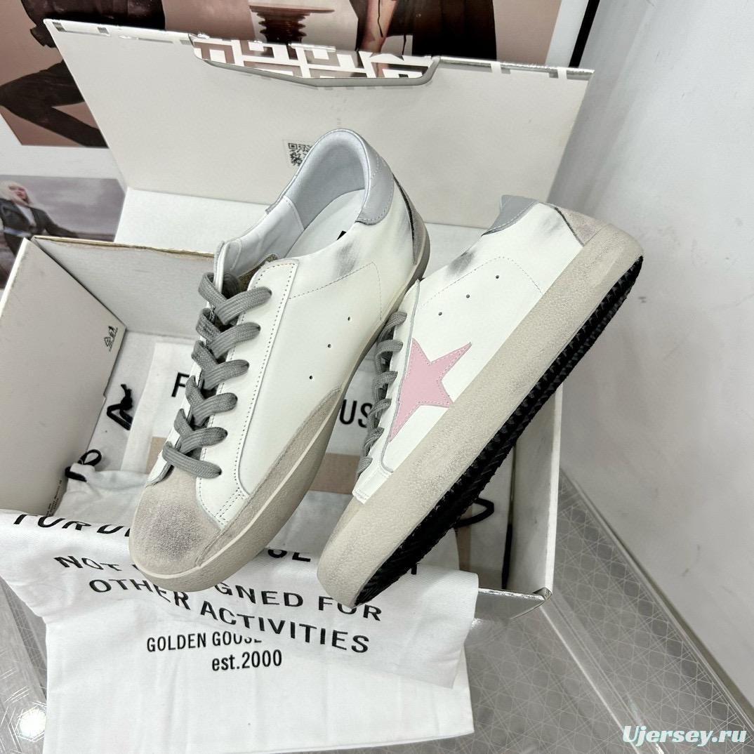 2025 Women GGDB White Pink Leather Sneakers