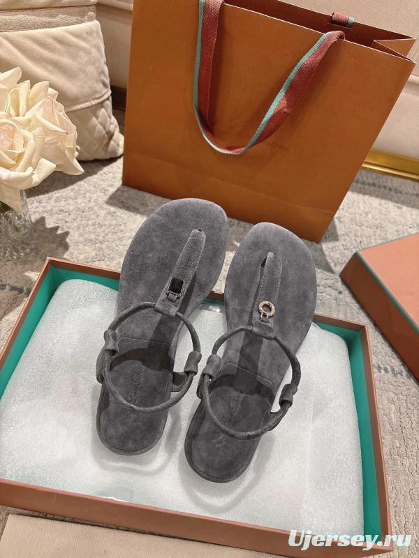 2025 LP Gray Suede Sandals
