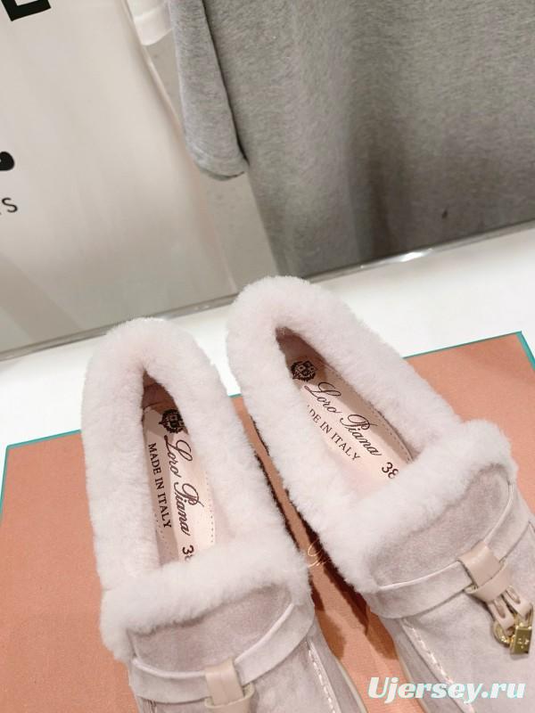 2024 Women LP Beige Suede Shearling Loafer MJ00300