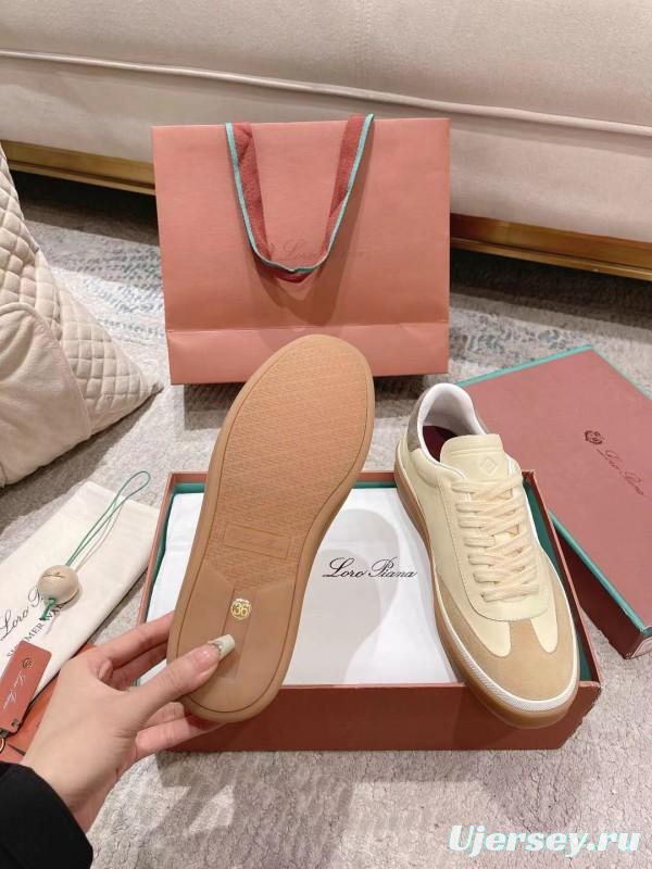 2025 Unisex Le Parmentier Cream Beige Suede Leather Sneakers LY00320(F)/LY00330(M)