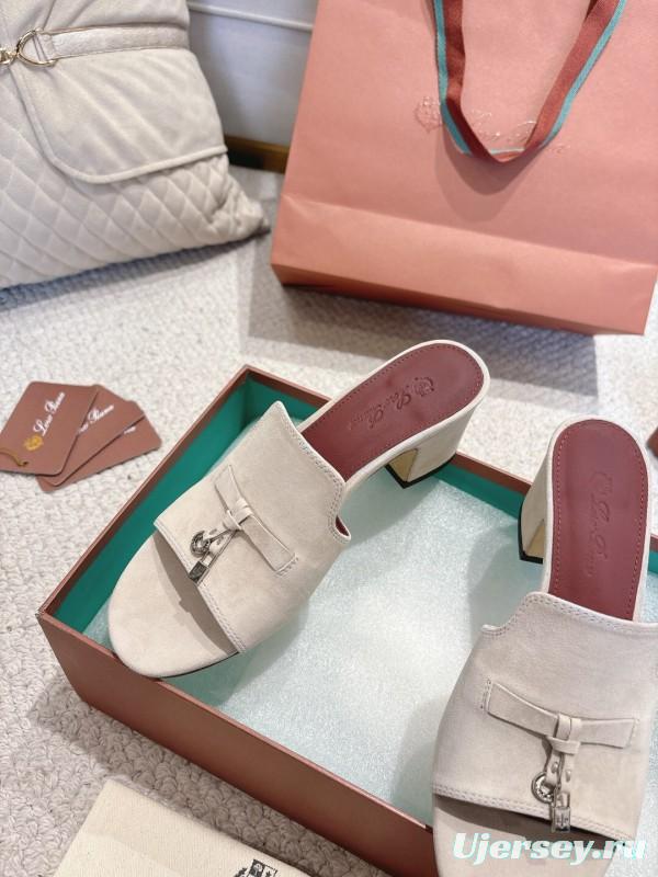 2025 Women Le Parmentier White Suede Heeled Shoes LY00360