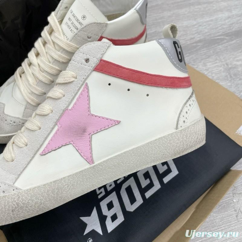2024 Unisex GGDB White Pink Red Leather Suede High Top Sneakers MJ00300