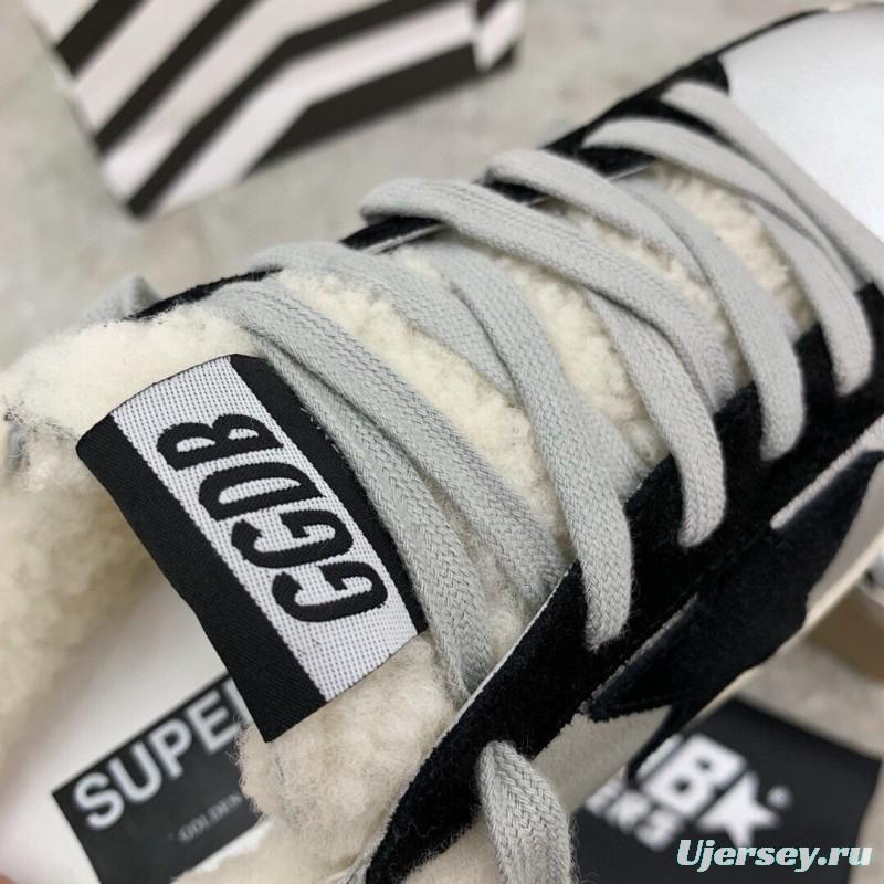 2024 Slippers GGDB White Black Leather Shearling Slippers MJ00280