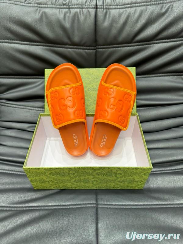 2024 GUCCI orange leather slippers MJ00200