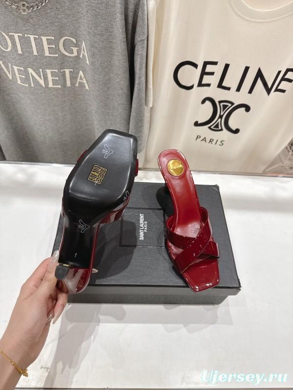 2025/Women Yves Saint Laurent Red Patent Leather Elegant High Heel Sandals LY00360(F)