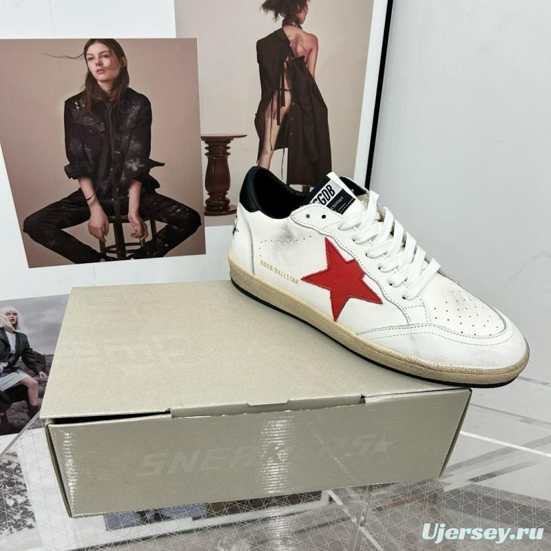 2024 Unisex GGDB White Red Leather Low Top Sneakers MJ00260