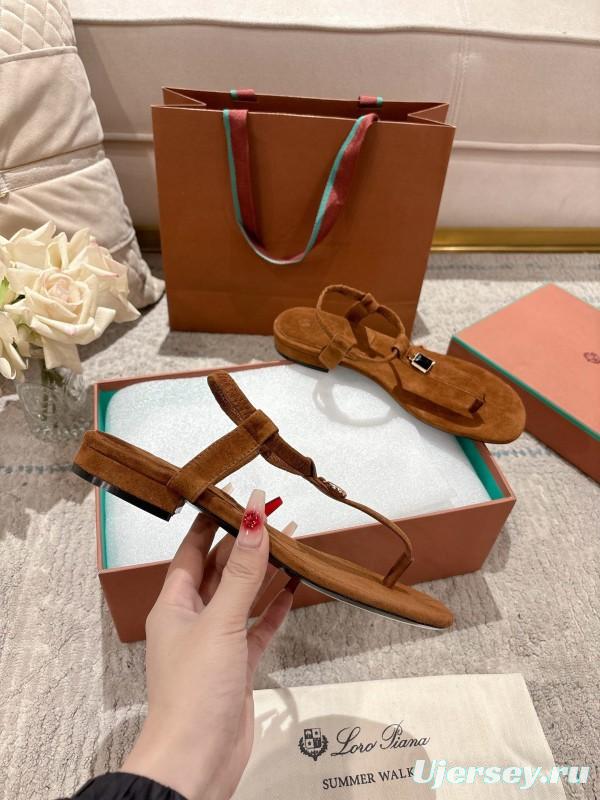 2025 Women LP Brown Suede Sandals LY00360