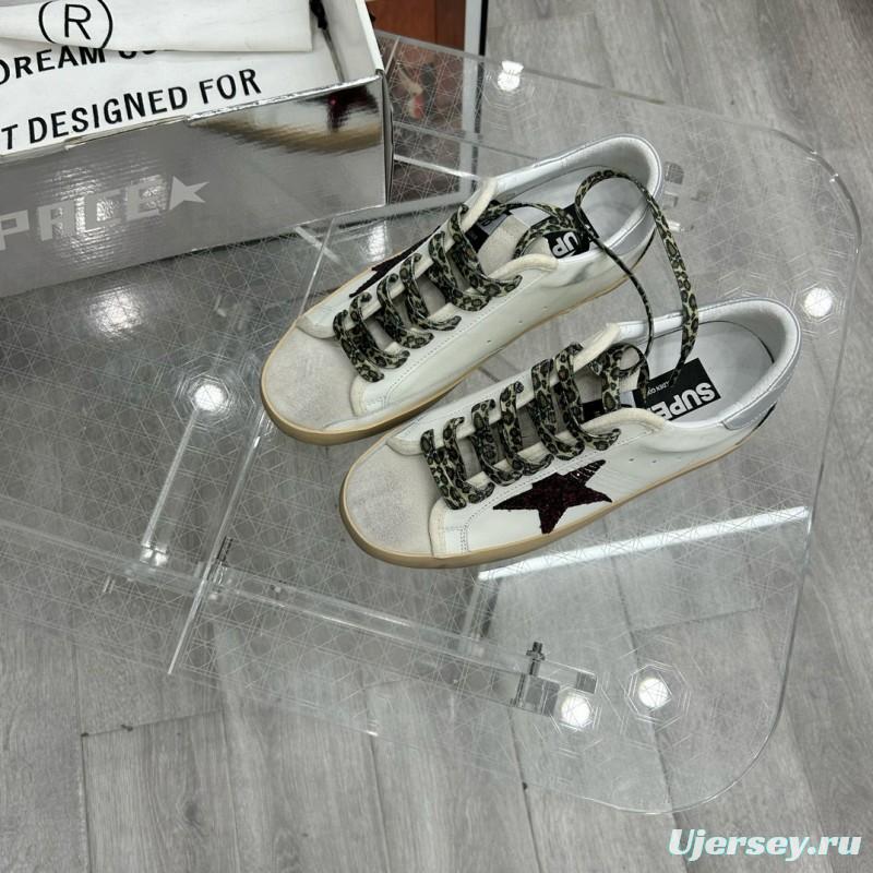 2025 Unisex GGDB White Red Leather Sneakers 63534