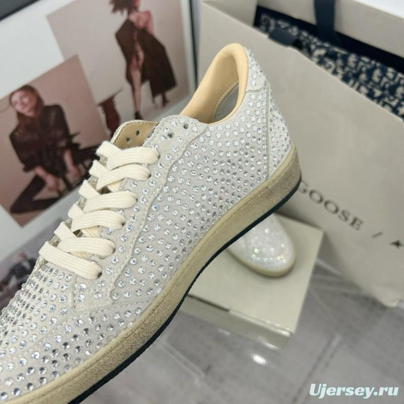 2024 Unisex GGDB White Crystal Leather Sneakers MJ00260