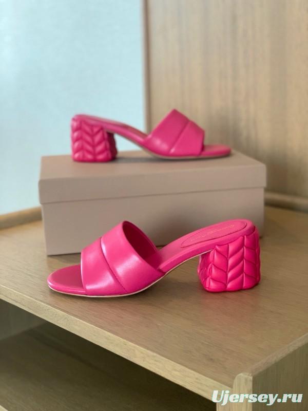 2025 Women Gianvito Rossi Pink Leather Slippers