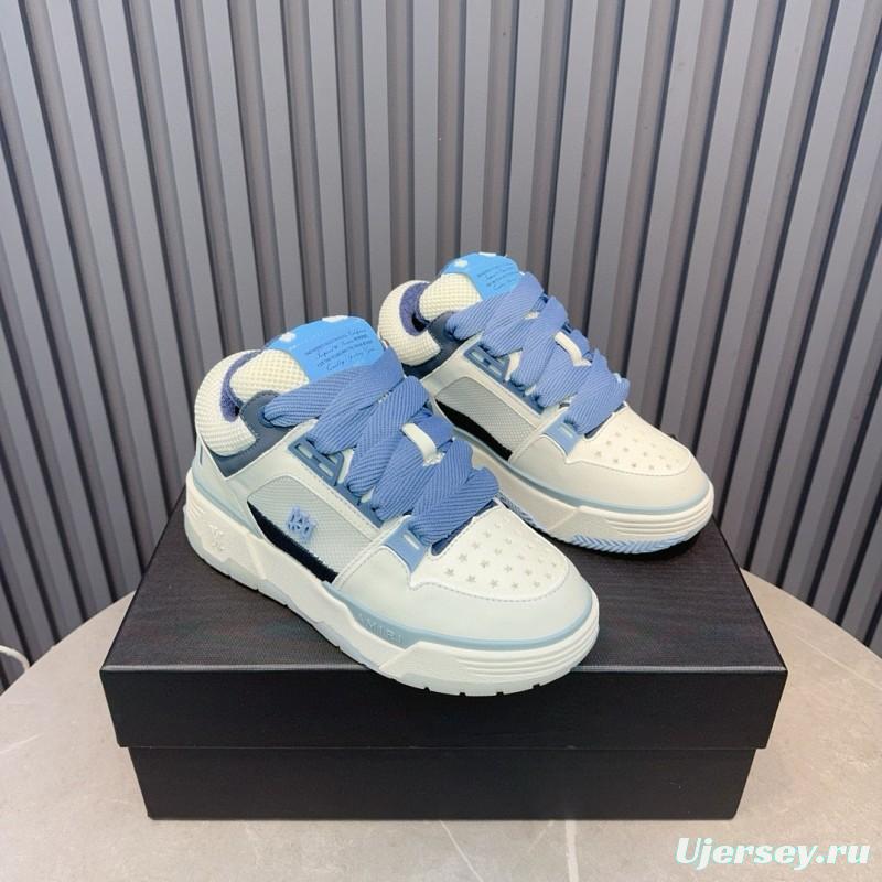 2024 Unisex Amiri Blue White Leather Sneakers MJ00360