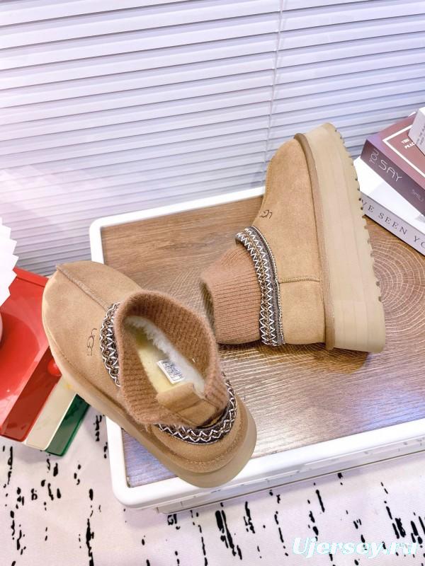 2024 Women UGG camel suede wool ankle boots MJ00230