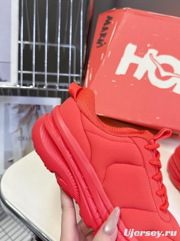 2025 Women Marni Red Fabric Sneakers