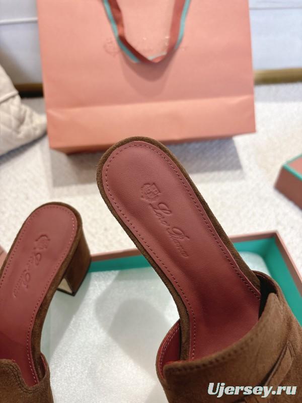 2025 Women LP Brown Suede Mules
