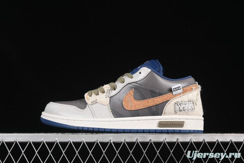 Nike Air Jordan 1 Low Retro Basketball Shoes Panda Mischief Pioneer Knight Brown Grey - 553558-414