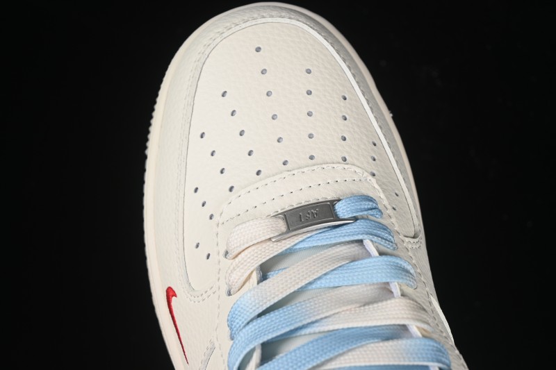 Nike Air Force 1 '07 Low Supreme Collaboration Two-Tone Beige Blue Casual Skate Shoes - XX3168-179