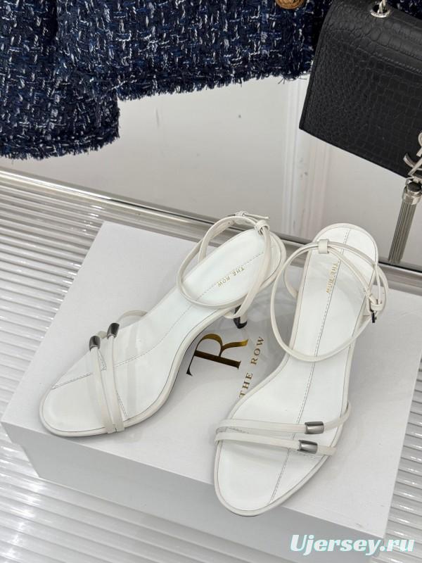 2025 Women Yves Saint Laurent White Leather High Heel Slingback KFY00270