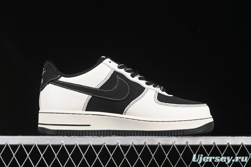 Nike Air Force 1'07 Low Black White Triple Swoosh Casual Sneakers - SC9207-537
