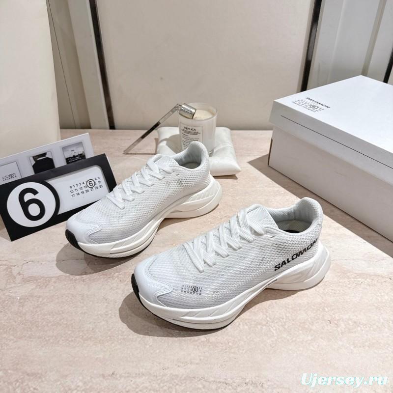2025 Unisex MM6 Maison Margiela White Polyester Polyurethane Rubber Road Running Shoes Collaboration KFY00330