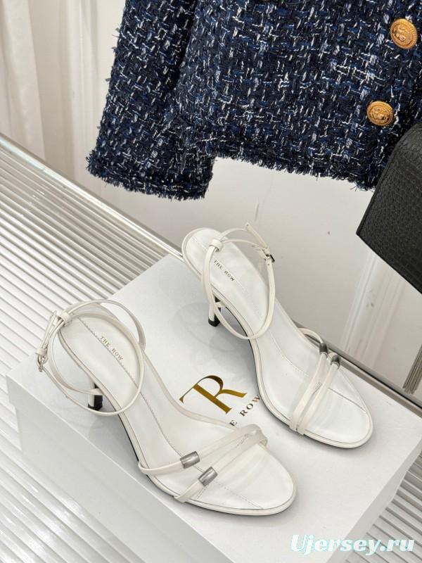 2025 Women Yves Saint Laurent White Leather High Heel Slingback KFY00270