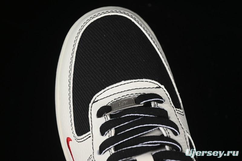 Nike Air Force 1'07 Low Black White Triple Swoosh Casual Sneakers - SC9207-537