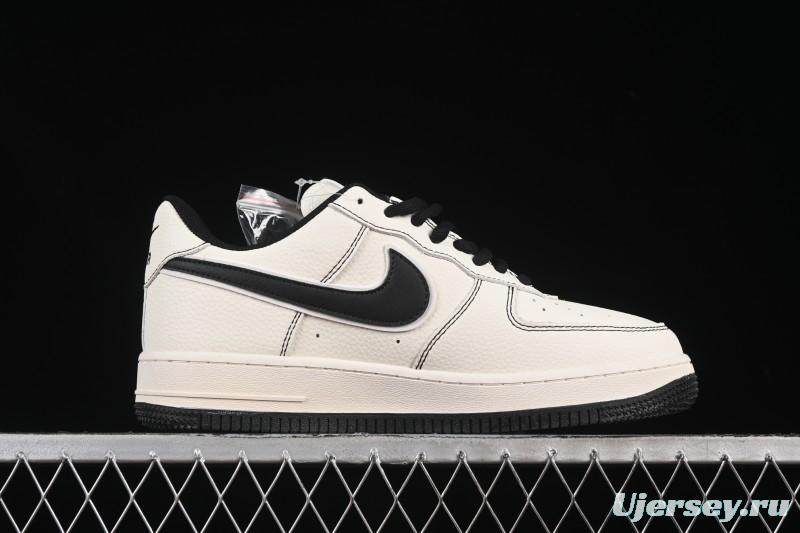 Nike Balenciaga Air Force 1'07 Low Collaboration Triple Swoosh Beige Black Casual Shoes - FR0538-090