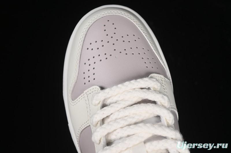 Nike SB Dunk Low White Light Purple Embossed Low-Top Casual Skate Shoes IH0639-011