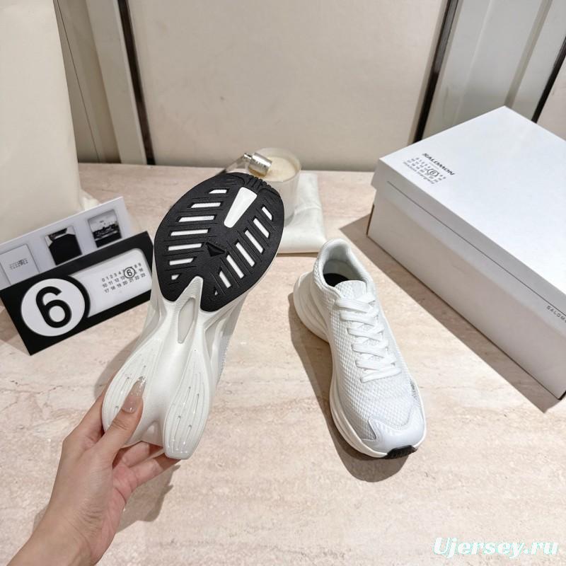 2025 Unisex MM6 Maison Margiela White Polyester Polyurethane Rubber Road Running Shoes Collaboration KFY00330