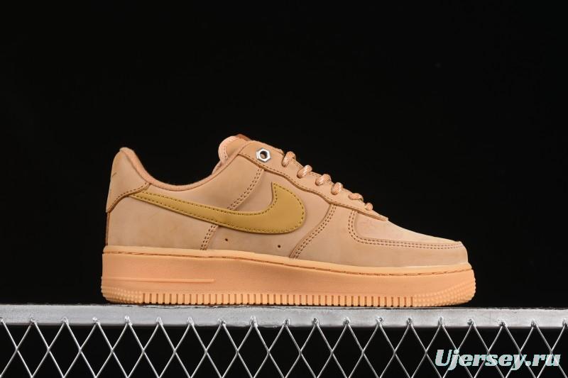 Louis Vuitton x Nike Air Force 1 '07 Low Casual Sneakers with Monogram Print in Wheat - CJ9179-200