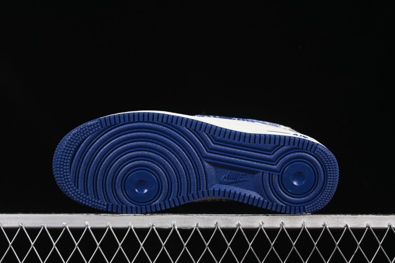 Nike Air Force 1 '07 Low LV Collaboration Gray Blue Denim Casual Sneakers - SC9207-540