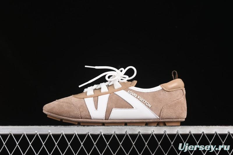 Louis Vuitton Sneakerina Round Toe Lace-Up Ballet Style Flat Training Shoes - N.F6