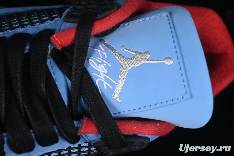Nike Travis Scott Cactus Jack x Air Jordan 4 Retro AJ4 Collaboration Suede Blue - 308497-406