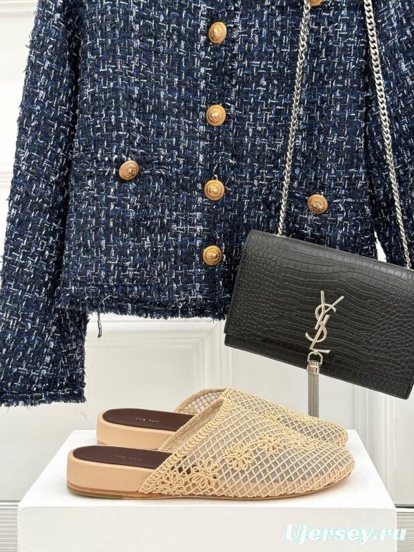 2025 Women The Row Beige Mesh Slippers KFY00260