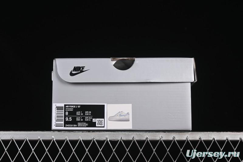 Nike Air Force 1 '07 Low Custom 2D Theme Four Hook Sky Blue Casual Sneakers - ZH0316-084