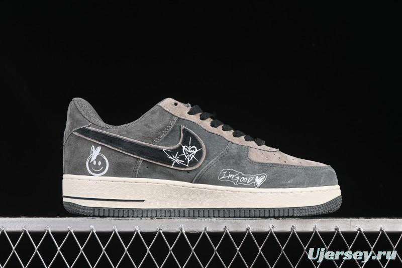 Nike Air Force 1'07 Low Grey Faced Prince Casual Sneakers - YD2452-808