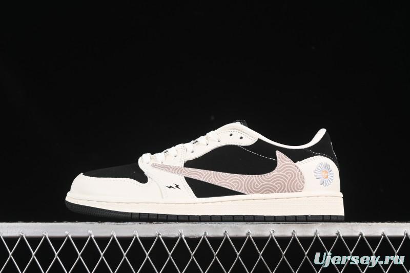 Nike Travis Scott x Fragment Design x Air Jordan 1 Low OG SP AJ1 Low Top Casual Sneakers - XS2024-047
