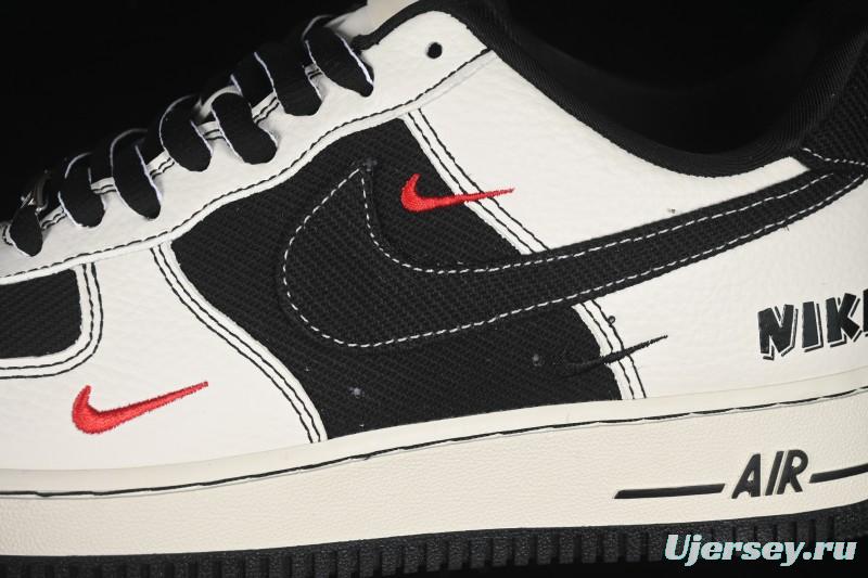 Nike Air Force 1'07 Low Black White Triple Swoosh Casual Sneakers - SC9207-537