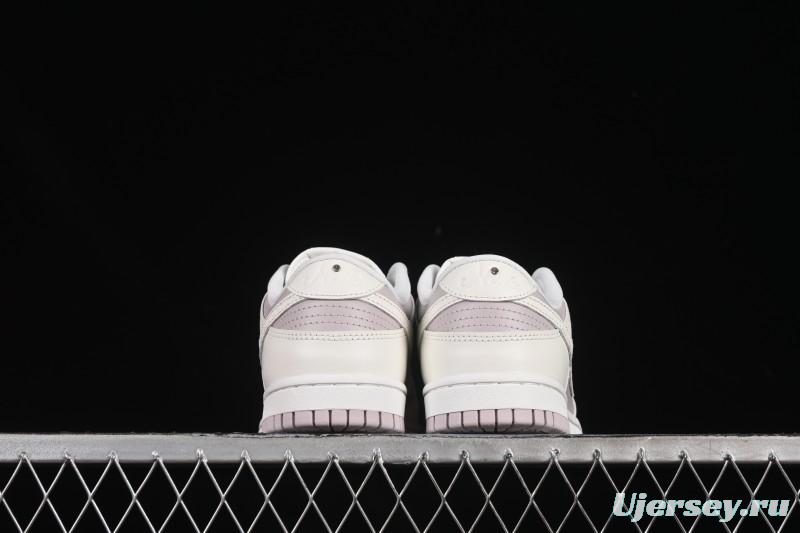 Nike SB Dunk Low White Light Purple Embossed Low-Top Casual Skate Shoes IH0639-011