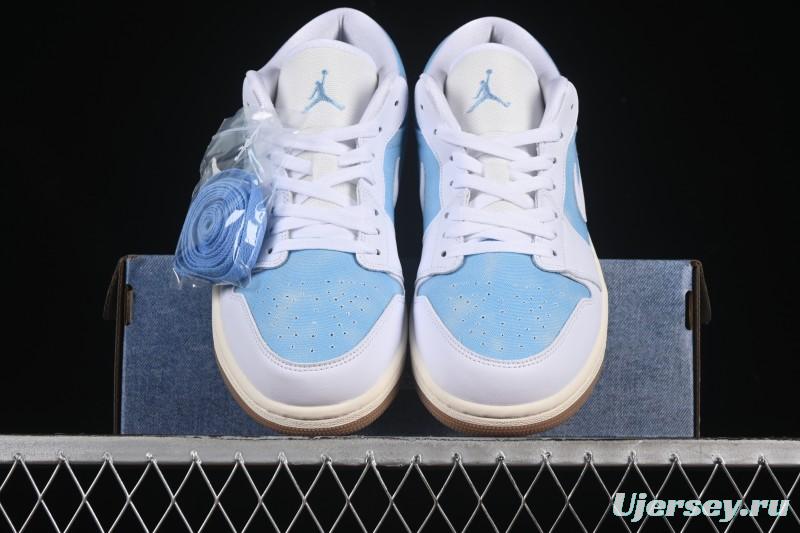 Nike Air Jordan 1 Low Worn Blue Denim Casual Sneakers - HQ2004-400