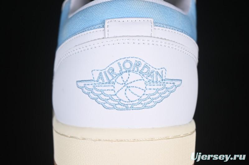 Nike Air Jordan 1 Low Worn Blue Denim Casual Sneakers - HQ2004-400