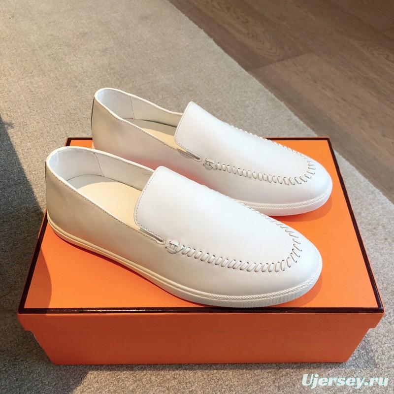 2025 Unisex Hermès White Leather Plimsolls AS00380