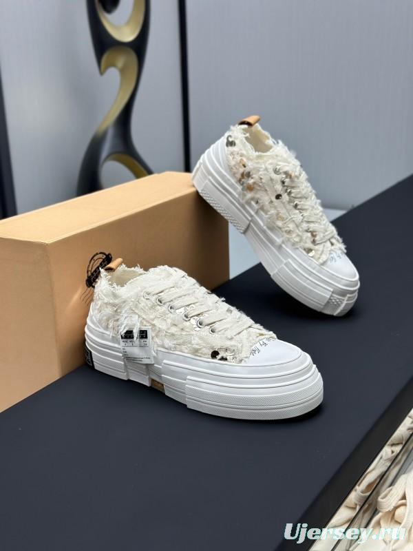 2025 Unisex XVESSEL White Canvas Plimsolls Vulcanized AS00260