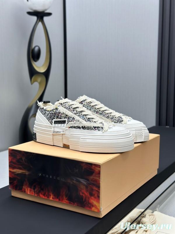 2025 Unisex XVESSEL White Black Canvas Plimsolls Vulcanized AS00260