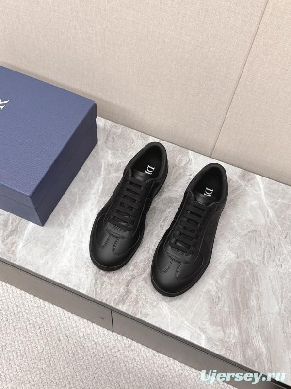 2025 Men Dior Black Leather Sneakers KFY00300